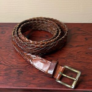 Brand Unknown Braided Leather Brown Belt made in Turkey, unisex